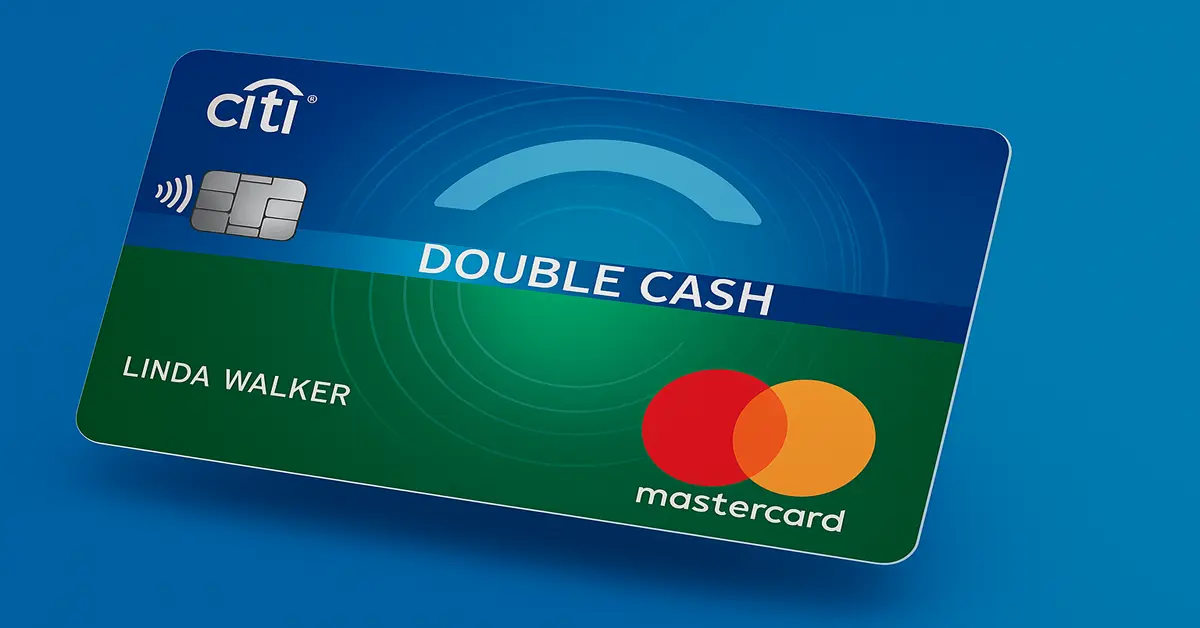 Citi Double Cash Card showing front design and chip in 3D view